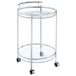 Chrissy - Round Glass Shelf Metal Bar Cart - Chrome