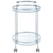 Chrissy - Round Glass Shelf Metal Bar Cart - Chrome