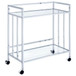 Cara - 2-Tier Rectangular Glass Shelf Metal Bar Cart - Chrome