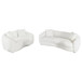 Isabella - 2 Piece Faux Sheepskin Upholstered Sofa Set - Natural