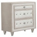 Antonella - Upholstered 3-Drawer Nightstand - Ivory And Camel