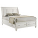 Sandy Beach - Wood Eastern King Storage Panel Bed - Cream White
