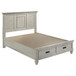Franco - Wood Queen Storage Panel Bed - Distressed White