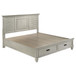 Franco - Wood Eastern King Storage Panel Bed - Distressed White
