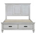 Franco - Wood Eastern King Storage Panel Bed - Distressed White