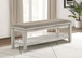 Franco - Fabric Upholstered Bench With Shelf - Distressed White