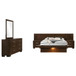 Jessica - 5 Piece Eastern King LED Bedroom Set - Cappuccino