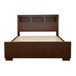 Jessica - Wood Queen LED Storage Bookcase Bed - Cappuccino