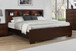 Jessica - Wood Queen LED Storage Bookcase Bed - Cappuccino