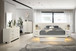 Jessica - 6 Piece Eastern King LED Bedroom Set - Cream White