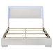 Felicity - Wood Queen LED Panel Bed - White High Gloss
