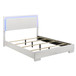 Felicity - Wood Queen LED Panel Bed - White High Gloss