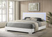 Felicity - Wood Eastern King LED Panel Bed - White High Gloss