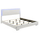 Felicity - Wood Eastern King LED Panel Bed - White High Gloss