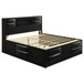 Briana - Wood Eastern King Storage Bookcase Bed - Black