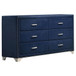 Melody - 6-Drawer Upholstered Dresser - Pacific Blue