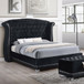 Barzini - Upholstered Eastern King Wingback Bed - Black