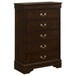 Louis Philippe - 5-Drawer Bedroom Chest - Cappuccino