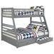 Ashton - 2-Drawer Wood Twin Over Full Bunk Bed - Gray