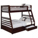 Ashton - 2-Drawer Wood Twin Over Full Bunk Bed - Cappuccino