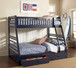Ashton - 2-Drawer Wood Twin Over Full Bunk Bed - Navy Blue