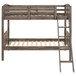 Flynn - Wood Twin Over Twin Bunk Bed - Weathered Brown