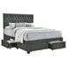 Soledad - Upholstered Queen Storage Panel Bed - Gray