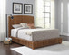 Laughton - Banana Leaf California King Panel Bed - Amber
