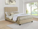 Chloe - Upholstered Queen Panel Bed - Oatmeal