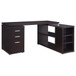 Yvette - 3-Drawer L-Shape Computer Desk - Cappuccino