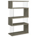 Emelle - 4-Shelf Glass Panel Bookshelf - Gray Driftwood