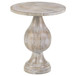 Dianella - Round Pedestal Base Accent Side Table - White Washed