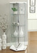 Zahavah - 4-Shelf Hexagonal Clear Glass Curio Cabinet - White
