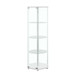 Zahavah - 4-Shelf Hexagonal Clear Glass Curio Cabinet - White