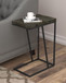 Carly - Expandable Engineered Wood C-Shaped Side Table - Gray