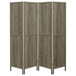 Deepika - 4-Panel Room Divider Folding Screen - Gray Driftwood