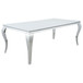 Carone - Rectangular Glass Top Dining Table - White And Chrome - Metal And Glass