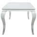 Carone - Rectangular Glass Top Dining Table - White And Chrome