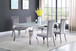 Carone - 5 Piece Rectangular White Glass Dining Set - Gray