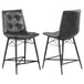 Aiken - Upholstered Tufted Counter Chair (Set of 2) - Charcoal