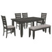 Dalila - 6 Piece Rectangular Dining Table Set - Dark Gray