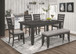 Dalila - 6 Piece Rectangular Dining Table Set - Dark Gray