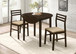 Bucknell - 3 Piece Round Drop Leaf Dining Table Set - Cappuccino