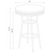 Retro - Round 1950's Bistro Pub Height Bar Table - White