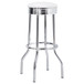 Retro - Upholstered Metal Swivel Bar Stool (Set of 2) - White
