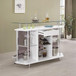 Gideon - Curved Glass Top Home Bar Cabinet - White High Gloss