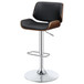 Folsom - Upholstered Adjustable Bar Stool - Black And Chrome