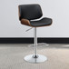 Folsom - Upholstered Adjustable Bar Stool - Black And Chrome
