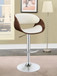 Dana - Adjustable Bar Stool - Ecru And Chrome