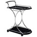 Elfman - 2-Tier Glass Shelf Metal Bar Cart - Black And Chrome